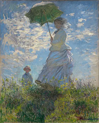 Der Spaziergang, Frau mit Sonnenschirm Claude Monet